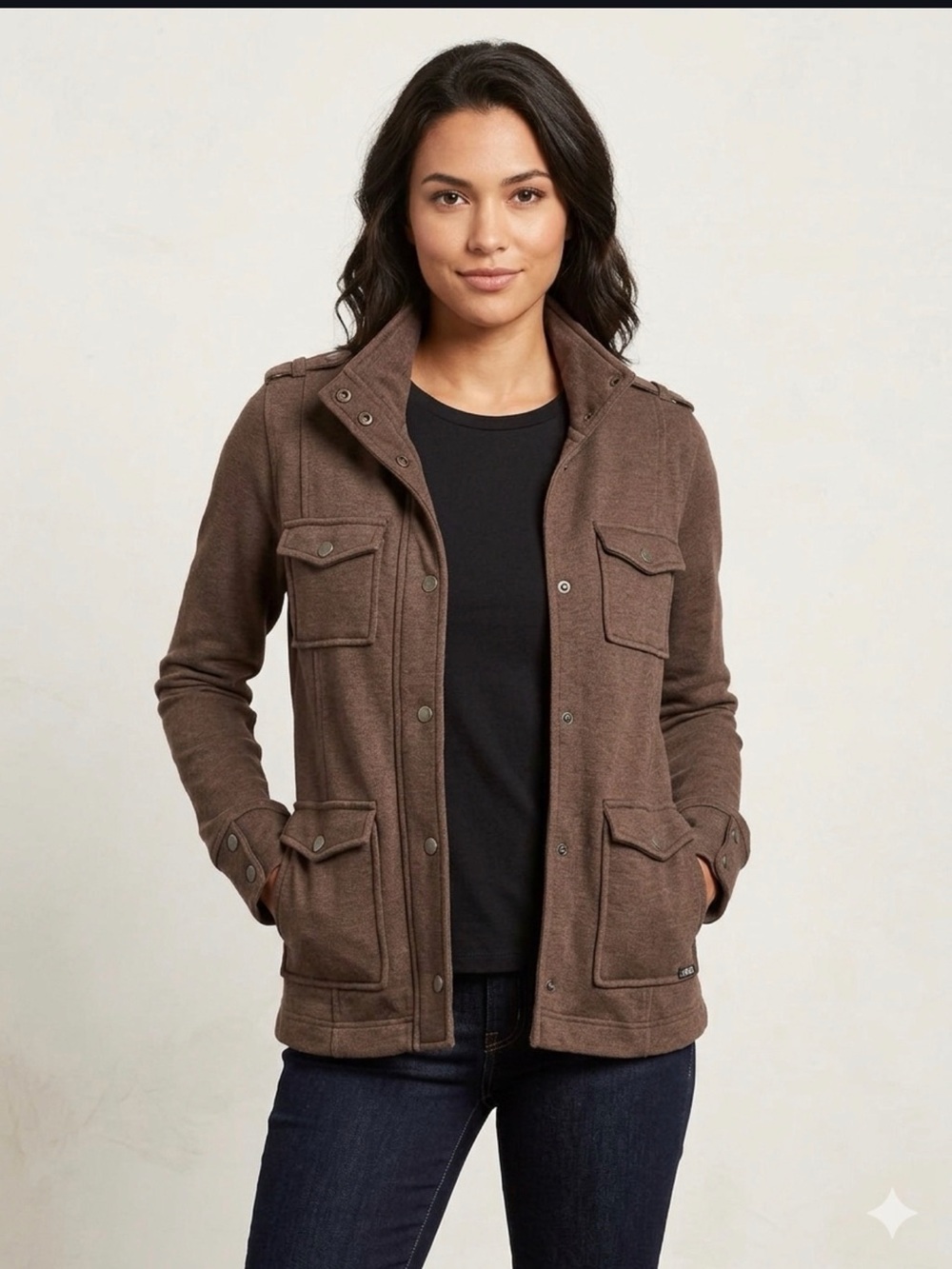 Volcom Brown Utility Jacket with Front Flap Pockets